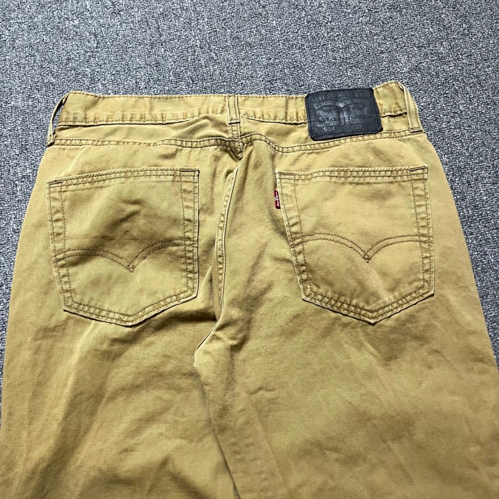 Levi's 514 Straight Fit Pants 32x32 Tan Khaki Cotton Casual - Picture 4 of 8